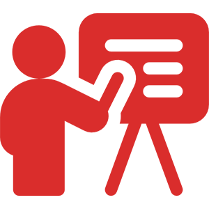 Person icon presenting on a board.